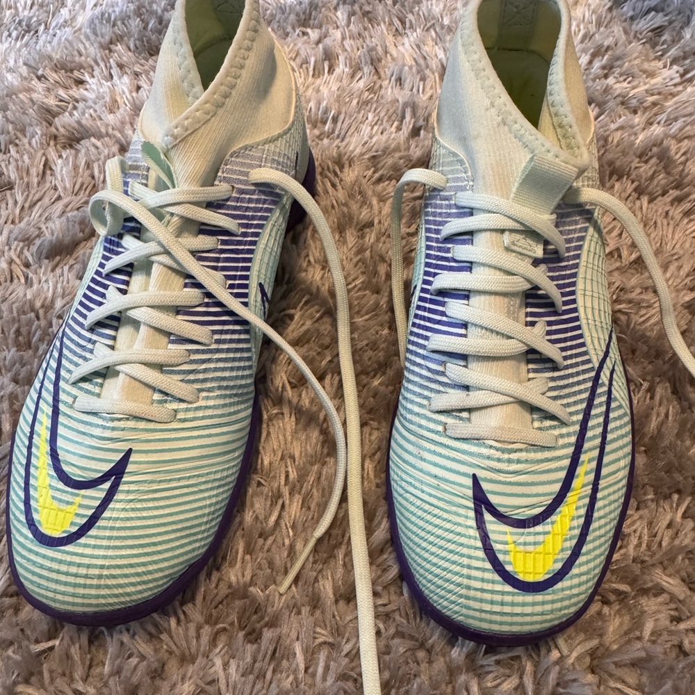 Nike Mint and Purple Soccer Cleats